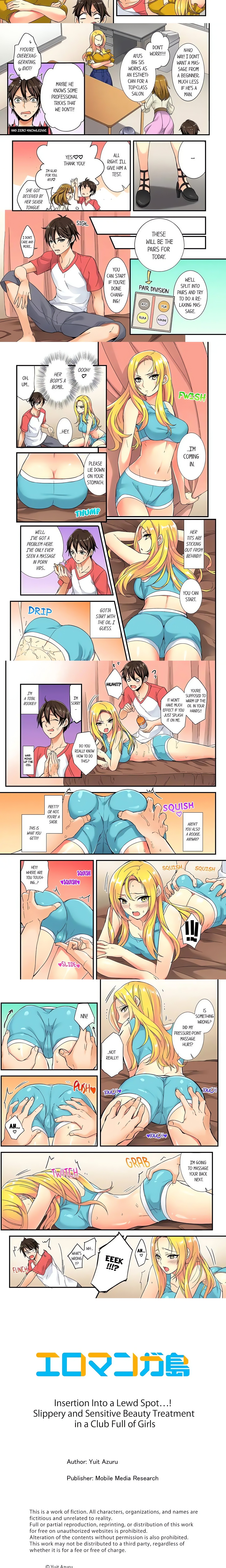Insertion Into a Lewd Spot…! Slippery and Sensitive Beauty Treatment in a Club Full of Girls Page 3 - MangaHe