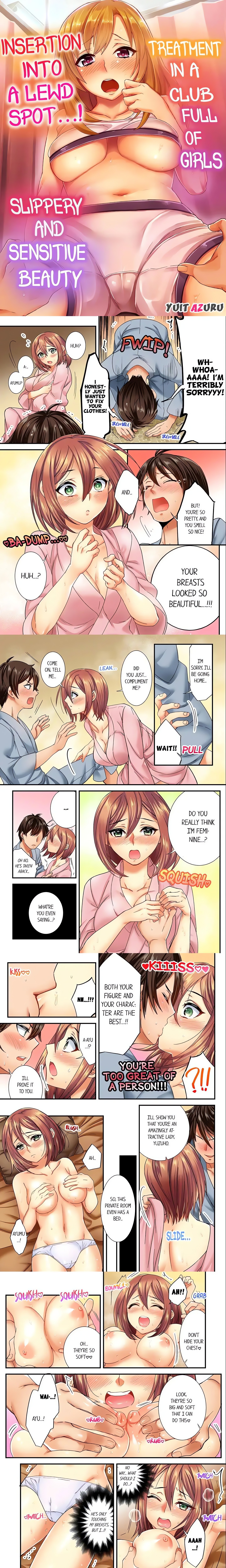 Insertion Into a Lewd Spot…! Slippery and Sensitive Beauty Treatment in a Club Full of Girls Page 2 - MangaHe